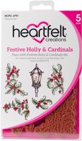 Heartfelt Creations Festive Holly & Cardinals Cling Rubber Stamp Set - HCPC-3791