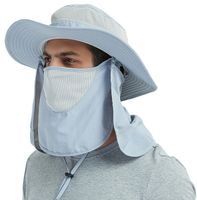 DDYOUTDOOR 07-281 Fashion Summer Outdoor Sun Protection Fishing Cap Neck Face Flap Hat Wide Brim (Gray)