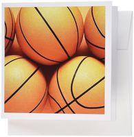 3dRose Closeup Of Basketballs - Greeting Cards, 6 x 6 inches, set of 12 (gc_109460_2)