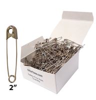 NiftyPlaza Extra Large 2" Safety Pins - Heavy Duty, Industrial Strength, Nickel Plated, Rust Resistant (200)