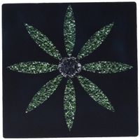 3dRose LLC 8 x 8 x 0.25 Inches Mouse Pad, Green Bling Daisy with Diamond (mp_65164_1)