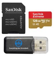 128GB Sandisk Micro SDXC Extreme 4K Works with Samsung Galaxy Note 8, Note8, S8 Active, J7 Max, J3 Prime Android Phone MicroSD TF Flash 128G Class 10 with Everything But Stromboli Card Reader