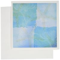 3dRose Aqua and Blue Starfish Collage Beach Theme Art - Greeting Cards, 6 x 6 inches, set of 12 (gc_79348_2)