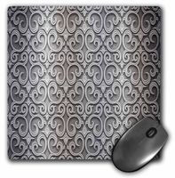 3dRose LLC 8 x 8 x 0.25 Silver Metal Scallops Mouse Pad (mp_80649_1)