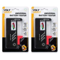 Battery Tester Checker 2Pk - 2 Battery Tester Monitors for AAA, AA, C, D, 9V and Small Batteries, Battery Life Level Testers w/Voltage Power Meter