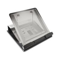 Rolodex Punched Metal and Wood Laptop Desk Stand, Black and Gunmetal (82448)