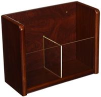 Buddy Products Oak and Acrylic 1 Pocket Literature and Brochure Holder, 4 x 7.5 x 9.75 Inches, Mahogany Finish (0622-16)