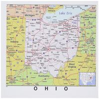 3dRose Set of 12 Greeting Cards, Print of Ohio Cities and State Map (gc_184614_2)
