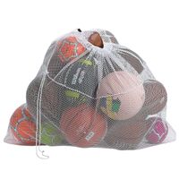 Mesh Equipment Bag, White - 24" x 36" - Adjustable, sliding drawstring cord closure. Perfect mesh bag for parent or coach, making it easy to transport and keeping your sporting gear organized.