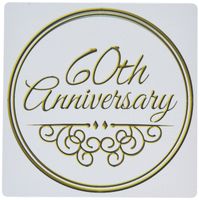 3dRose 60th Anniversary Gift, Gold Text Celebrate Wedding Anniversary - Mouse Pad, 8 by 8" (mp_154502_1)