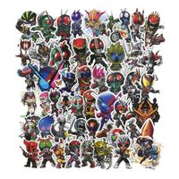 Kamen Rider Laptop Stickers 50Pcs Pack, Kids Water Bottle Travel Case Computer Wall Skateboard Motorcycle Phone Bicycle Luggage Guitar Bike Stickers Decal for Teen (Masked Rider)