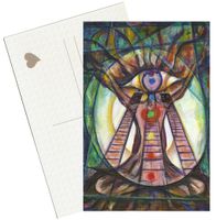 Celtic Druid Wisdom Tree 4"x6" Set of 6 Linen Postcards