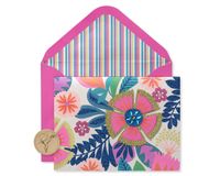 Papyrus Bright Flowers Handmade Boxed Blank Note Cards with Glitter, 8-Count
