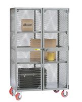 Little Giant SL2-3060-6PYFL All-Welded Mobile Storage Lockers, 2 Center Shelves, 2000 lb. Capacity, 6" Polyurethane, Gray