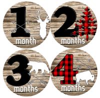 Mumsy Goose Baby Boy Month Stickers (1-12 Months) Rustic Boy 1st Year Milestone Stickers Made in The USA