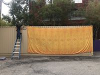 Patterned Gold Fabric Backdrop, 20 x 8 feet