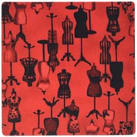 3Drose LLC 8 X 8 X 0.25 Inches Mouse Pad, Painted Red N Black Dress Forms (Mp_109500_1)