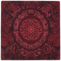 3dRose LLC 8 x 8 x 0.25 Inches Mouse Pad, Renaissance Inspired Oval Design in Red (mp_78443_1)