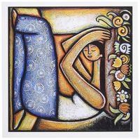 3dRose Flower Girl mexican art colorful - Greeting Cards, 6 x 6 inches, set of 6 (gc_21129_1)