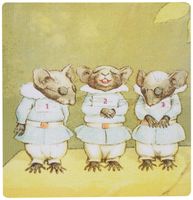 3dRose LLC 8 x 8 x 0.25 Inches Mouse Pad, Vintage Color of Three Blind Mice (mp_119607_1)