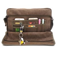 Crossbody Messenger Bag Men Men's Multifunctional Business Laptop Briefcase Canvas Messenger Shoulder Bag 15" inch Lots of Pockets Travel Purse