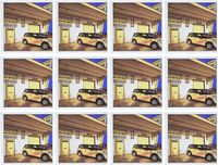 3dRose Yellow Garage Mini Cooper - Greeting Cards, 6 x 6 inches, set of 12 (gc_55967_2)