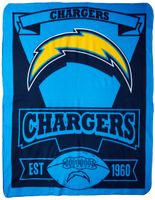 The Northwest Company Officially Licensed NFL Los Angeles Chargers Marque Printed Fleece Throw Blanket, 50" x 60", Multi Color