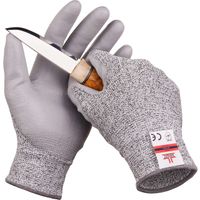 SAFEAT Safety Grip Work Gloves for Men and Women - Protective, Flexible, Cut Resistant, Comfortable PU Coated Palm. Free eBook Gift Included! Size Medium