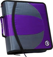 Case-it Dual 2-in-1 Zipper D-Ring Binder, 2 Sets of 1.5-Inch Rings with Pencil Pouch, Purple, DUAL-101-PUR