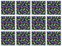 3dRose Neon Lizard and Leaf Pattern - Greeting Cards, 6 x 6 inches, set of 12 (gc_165915_2)
