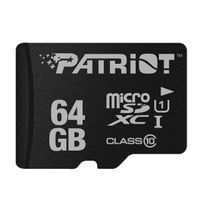 Patriot LX Series 64GB High Speed Micro SDXC Class 10 UHS-I Transfer Speeds For Action Cameras, Phones, Tablets, and PCs