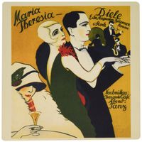3dRose LLC 8 x 8 x 0.25 Inches Mouse Pad, Image of German Art Deco with Man and Woman Dressed Up and Dancing (mp_163478_1)