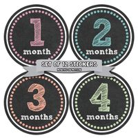 Months In Motion Baby Month Stickers - Monthly Milestone Sticker for Girl - Onesie Month Sticker - Infant Photo Prop for First Year - Shower Gift - Newborn Keepsakes - Baby Gift Registry - Chalkboard