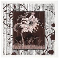 3dRose Western horse and cowgirl silhouette with vintage sunflower and white-washed barn wood - Greeting Cards, 6 x 6 inches, set of 12 (gc_150189_2)