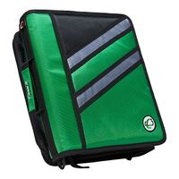 Case-it Z-Binder Two-in-One 1.5-Inch D-Ring Zipper Binders, Green, Z-176-GRE