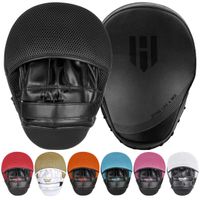 Punching Mitts Kickboxing Muay Thai MMA Boxing Mitts Training Focus Punch Mitts Bags Hand Target Pads for Kids, Men & Women (Pair) (All-Black)