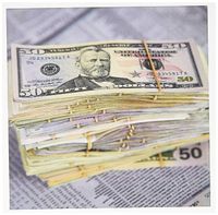 3dRose Greeting Cards, 6 x 6 Inches, Pack of 6, Us Dollars and Financial Pages in Newspaper (gc_187808_1)