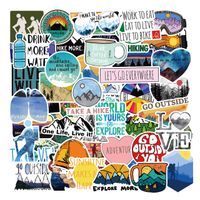 Adventure Style Vinyl Waterproof Aesthetic Trendy Stickers for Teens, Perfect for Water Bottle, Laptop, Phone, Helmet Decal Graffiti Patches(50 Pcs)