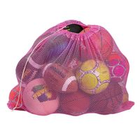 Mesh Equipment Bag, Pink - 24" x 36" - Adjustable, sliding drawstring cord closure. Perfect mesh bag for parent or coach, making it easy to transport and keeping your sporting gear organized.