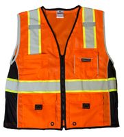 ML Kishigo 1514 Ultra-Cool Polyester Black Series Heavy Duty Vest, Extra Large, Orange