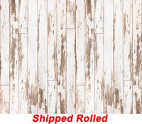Distressed White Wood Backdrop Rustic Old Weathered Peeled Vintage Retro White Painted Grey Wooden Planks Wall Newborn Printed Fabric Photography Background (G1018, 10' Wide by 8' Tall)