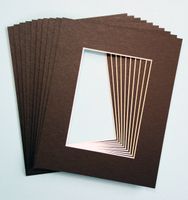 Pack of 10 BLACK 8x10 Picture Mats Matting with White Core Bevel Cut for 5x7 Pictures