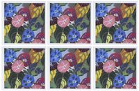 3dRose Art Deco Colorful Flowers Greeting Cards, 6" x 6", Set of 6 (gc_26031_1)