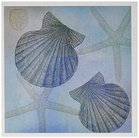 3dRose Aqua Shells and Starfish Beach Themed Art - Greeting Cards, 6 x 6 inches, set of 6 (gc_79341_1)