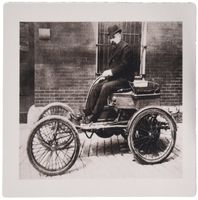 3dRose LLC 8 X 8 X 0.25 Inches Mouse Pad Print of Old Motor Car Photo in Black and White (Mp_184299_1)