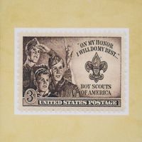 3drose Image of Boy Scout Postage Stamp - Mouse Pad