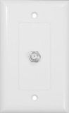 Morris 85016 Decorator Single F Connector Wall Plate, 1 Piece, White