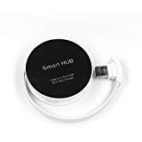 D2tech foldable 4-Port USB 3.0 powered Round Data Hub for Surface Pro/Book, Macbook, Mac Pro/mini, iMac, XPS, Notebook PC, USB Flash Drives, Mobile HDD, and More, Buit-in wrap-around USB cable