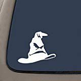 NI185 Sorting Hat HP WHITE Vinyl Car/Laptop/Window/Wall Decal 5.5" X 4.6"