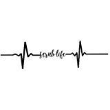 CCI Scrub Life Heartbeat Decal Vinyl Sticker|Cars Trucks Vans Walls Laptop| Black |7.5 x 2 in|CCI1146